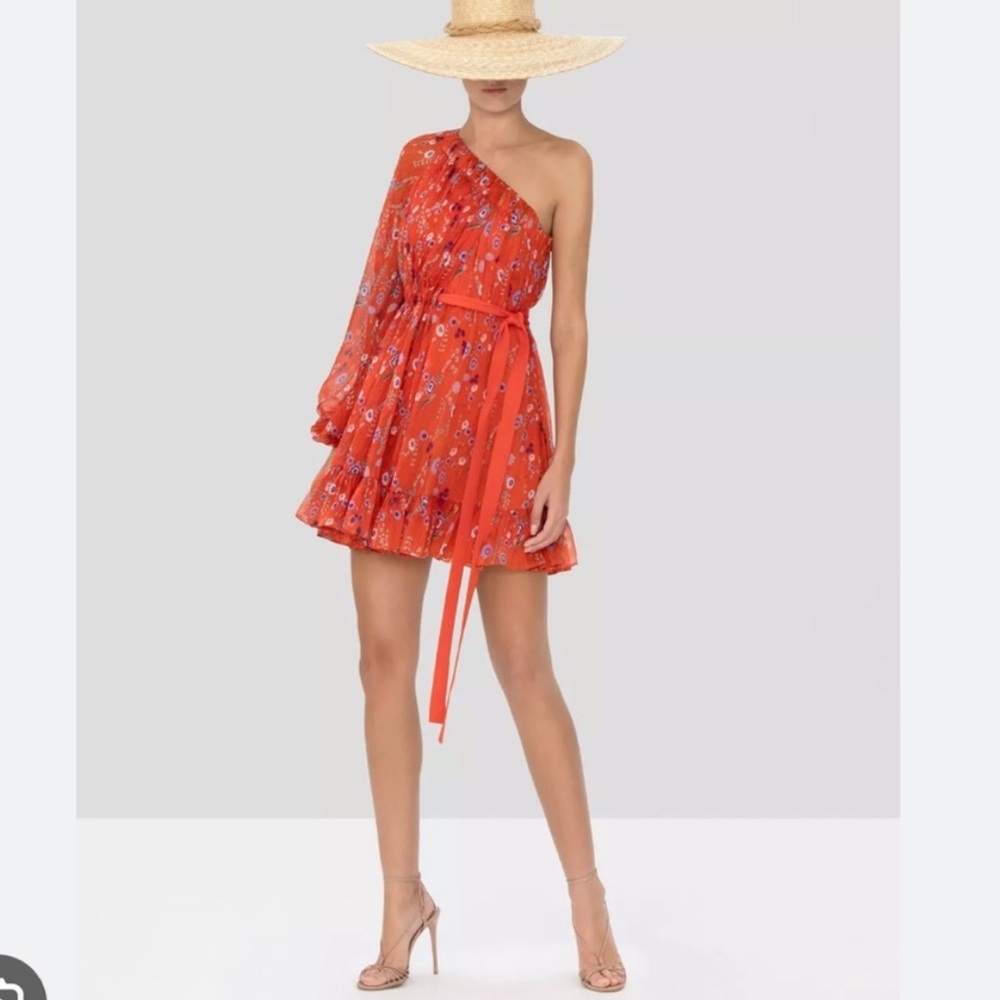 Revolve Alexis Edyta floral print one-shoulder mini dress